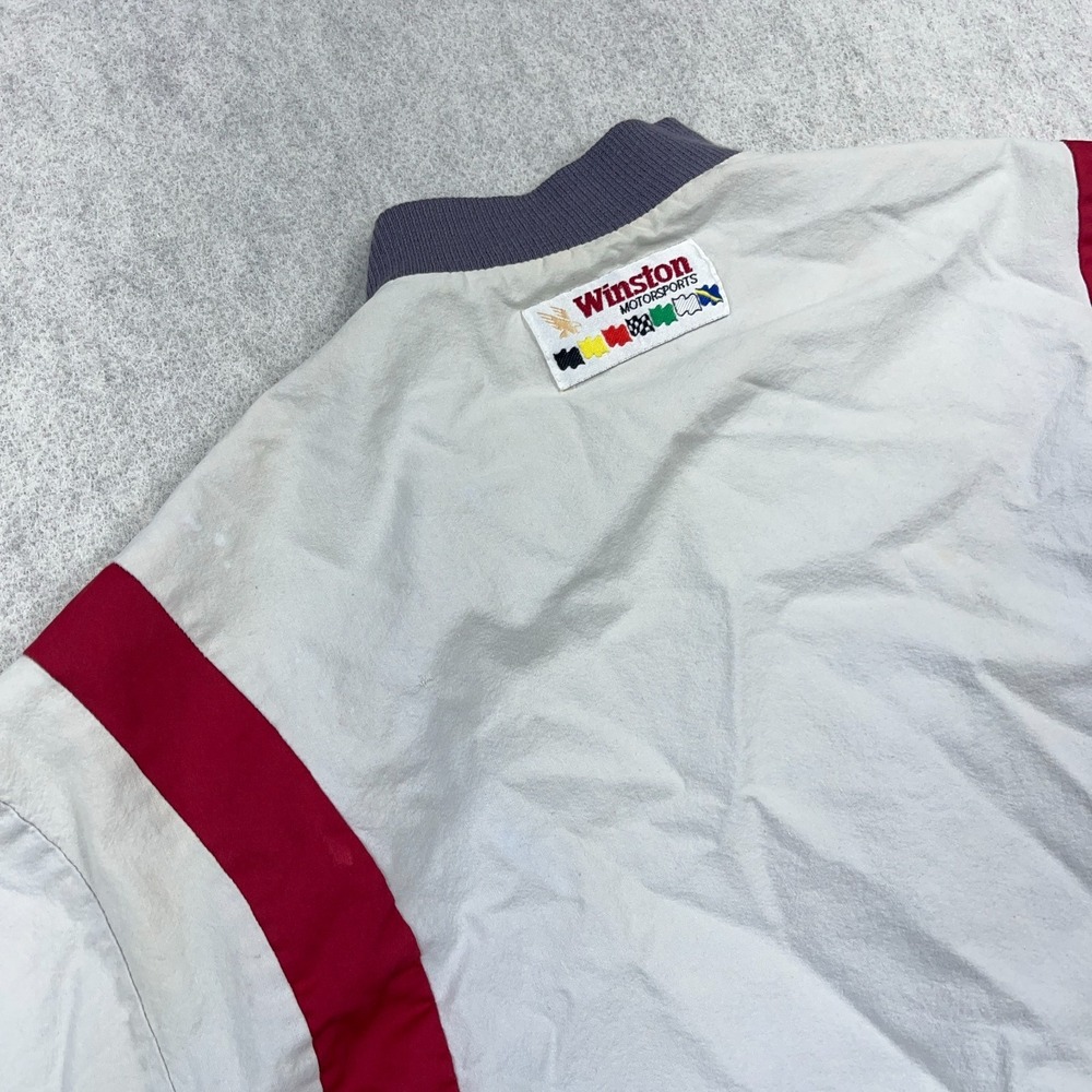 Vintage Winston Cup Jacket Men Large Gray Bomber USA 80s 90s Nascar Racing Worn - Picture 9 of 15